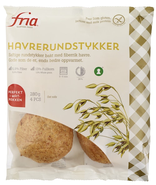 Bilde: © Fria / Oda Fria Havrerundstykker Glutenfri