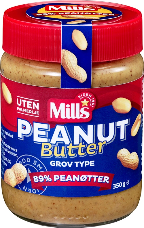 Bilde: © Mills / Kolonial.no Mills Peanutbutter Grov, 350 g