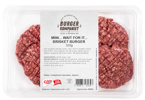 BurgerKompaniet Mini Brisket, Venteburger 4 stk, 320 g