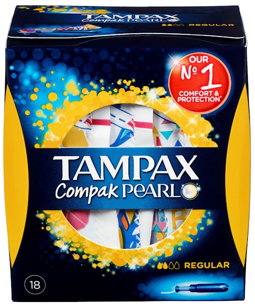 Bilde: © Tampax / Kolonial.no Tampax Tampax Tampong Compak Pearl Regular, 18 stk