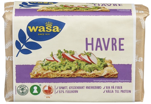 Bilde: © Wasa / Kolonial.no Wasa Knekkebrød Havre 280 g