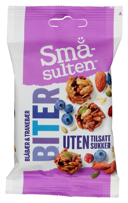 Bilde: © Polly / Kolonial.no Polly Småulten Biter Blåbær & Tranebær 35 g