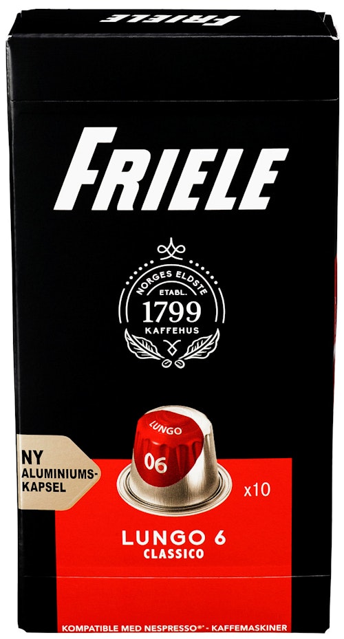 Bilde: © Friele / Kolonial.no Friele Friele Lungo 6 Kapsler, 10 stk