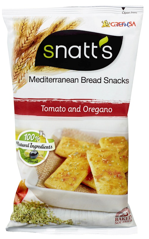 Bilde: © Snatts / Kolonial.no Snatts Brødsnacks Tomat & Oregano, 120 g