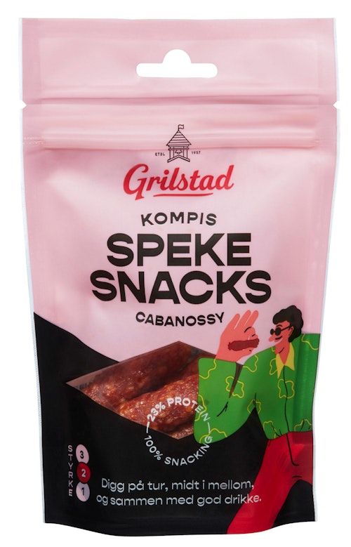 Bilde: © Grilstad / Oda Grilstad Kompis Spekesnacks Cabanossy 55 g