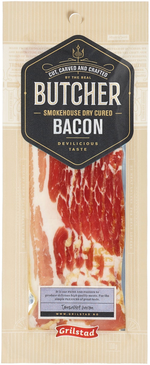 Grilstad Butcher Bacon Tørrmodnet, 110 g