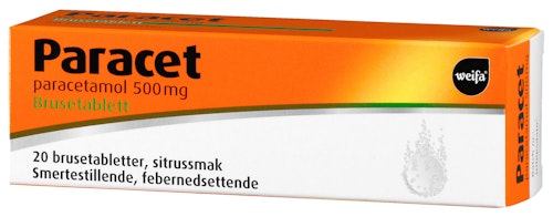 Bilde: © Weifa / Kolonial.no Weifa Paracet Brusetablett 500mg, 20 stk