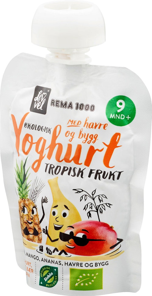 Bilde: © REMA 1000 / Oda REMA 1000 Lev Vel Yoghurt med Tropisk Frukt Fra 9 mnd