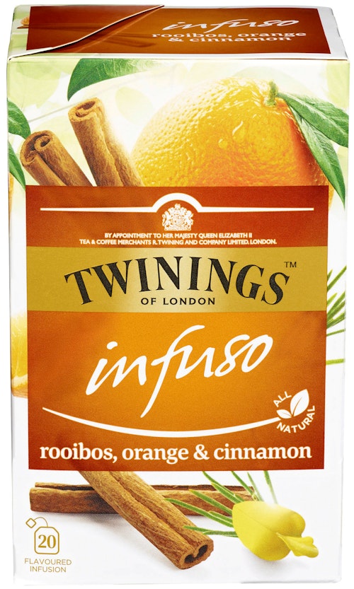 Bilde: © Twinings / Kolonial.no Twinings Rooibos Orange Cinnamon Infuso, 20 stk