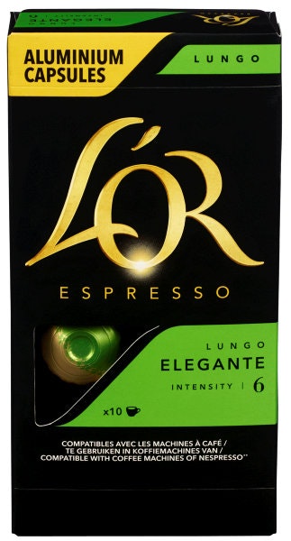 Bilde: © L'Or / Kolonial.no L'Or L'Or Kaffekapsler Lungo Elegante Intensity 6, 10 stk