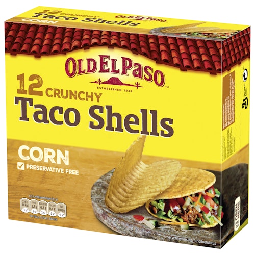 Bilde: © Old El Paso / Kolonial.no Old El Paso Taco Shells 12pk, 156 g