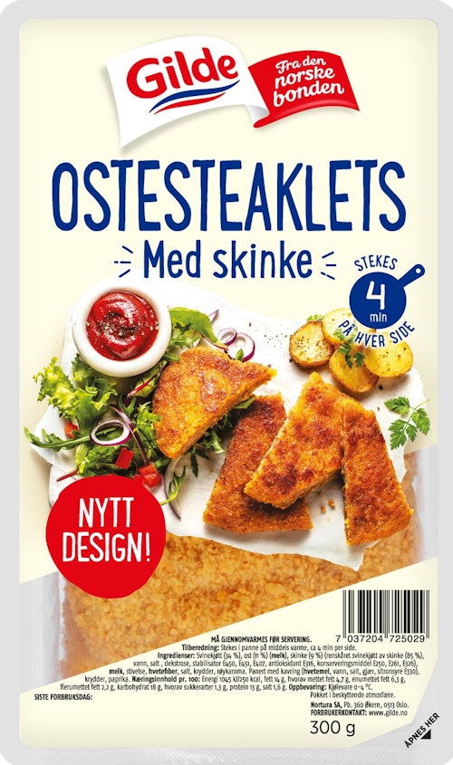 Bilde: © Gilde / Kolonial.no Gilde Ostesteaklet Med Røkt Skinke 300 g