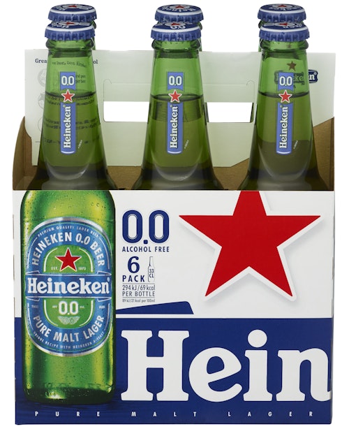 Bilde: © Heineken / Oda Heineken Heineken 0.0% Alkoholfri, 6 x 0,33l, 1,98 l