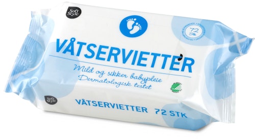 Bilde: © Prima / Kolonial.no Prima Våtservietter Baby 72 stk