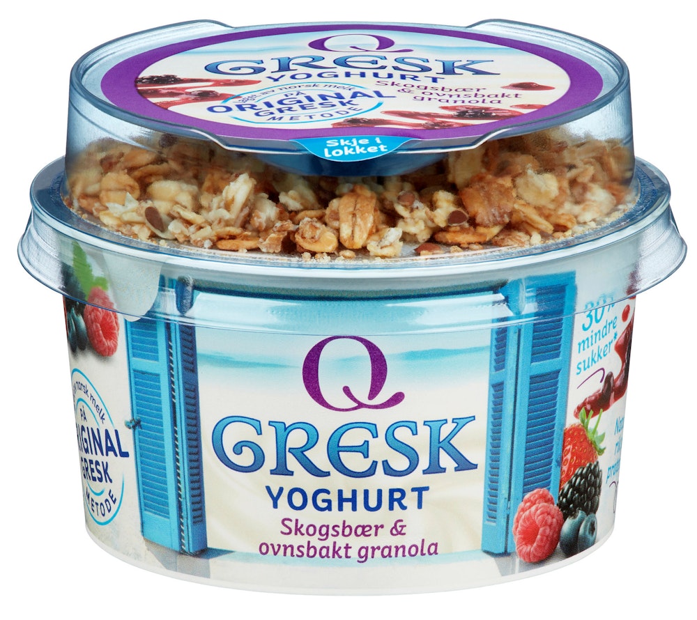 Q-meieriene Gresk Yoghurt Skogsbær Granola