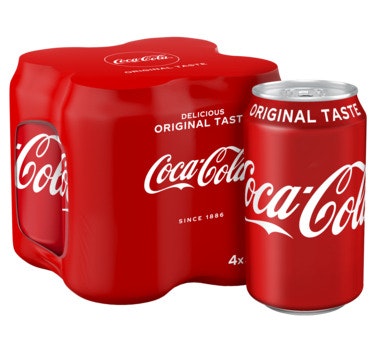 Bilde: © Coca-Cola / Oda Coca-Cola Coca-Cola Regular 4 x 0,33l, 1,32 l