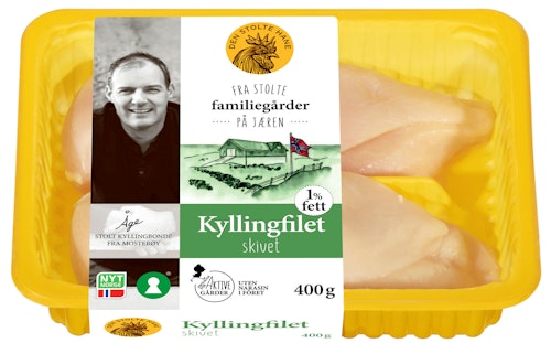Bilde: © Den Stolte Hane / Kolonial.no Den Stolte Hane Fersk kyllingfilet i Skiver 400 g