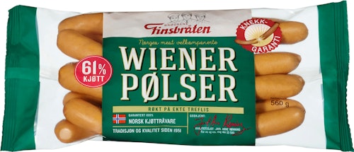 Bilde: © Finsbråten / Kolonial.no Finsbråten Wienerpølse 560 g