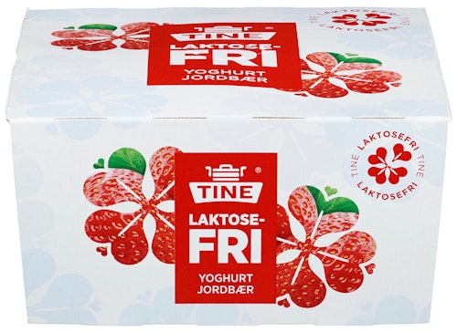 Tine Jordbær Yoghurt Laktosefri 4x125gr