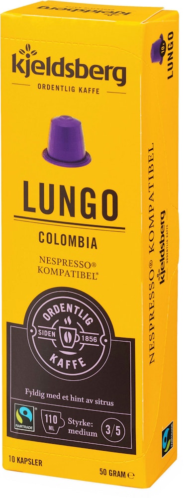 Kjeldsberg Kaffebrenneri Kaffekapsel Lungo Colombia