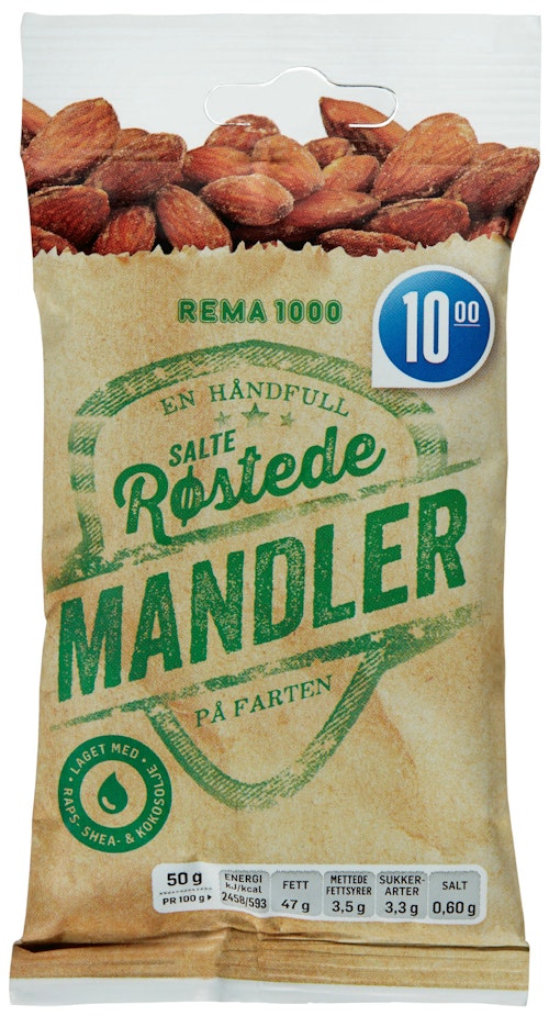 Bilde: © REMA 1000 / Oda REMA 1000 Mandler Saltet Og Ristet, 50 g