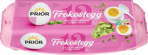 Bilde: © Prior / Kolonial.no Prior Frokostegg Fra Frittgående Høner Str L, 12 stk