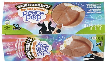 Bilde: © Ben & Jerry's / Oda Ben & Jerry's Cookie Dough Peace Pop 3 stk, 240 ml