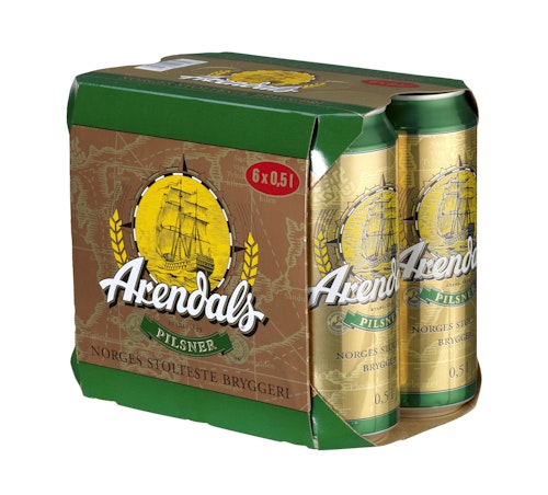Bilde: © Ringnes / Kolonial.no Ringnes Arendals Pilsner 6 x 0,5l, 3 l