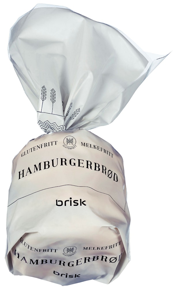 Brisk Hamburgerbrød Gluten og Melkefritt, 4 stk