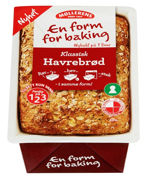 Bilde: © Møllerens / Kolonial.no Møllerens Havrebrød En Form For Baking, 400 g
