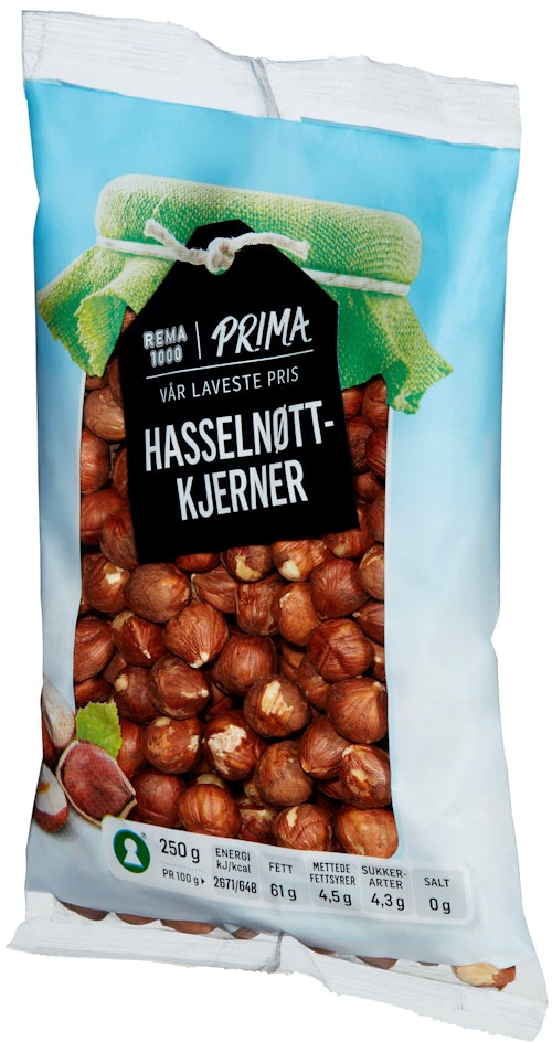 Bilde: © REMA 1000 / Kolonial.no REMA 1000 Hasselnøttkjerner 250 g