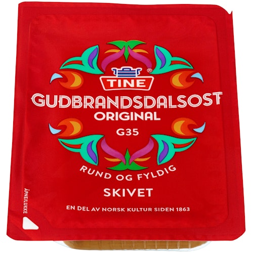 Bilde: © Tine / Kolonial.no Tine Skivet Gudbrandsdalsost 130 g