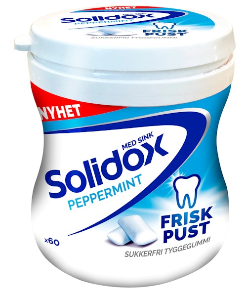 Bilde: © Solidox / Kolonial.no Solidox Tyggis Frisk Pust Peppermint Boks, 85 g