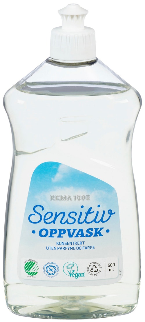 Bilde: © REMA 1000 / Kolonial.no REMA 1000 Oppvaskmiddel Sensitive Konsentrert, 0,5 l