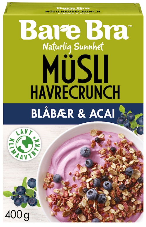 Bilde: © Bare Bra / Oda Bare Bra Blåbær & Acai Müsli 400 g