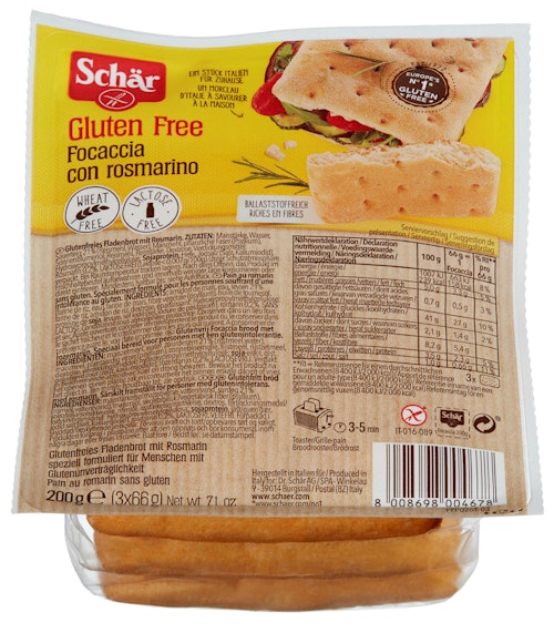 Bilde: © Schär / Oda Schär Focaccia med Rosmarin Glutenfri, 200 g