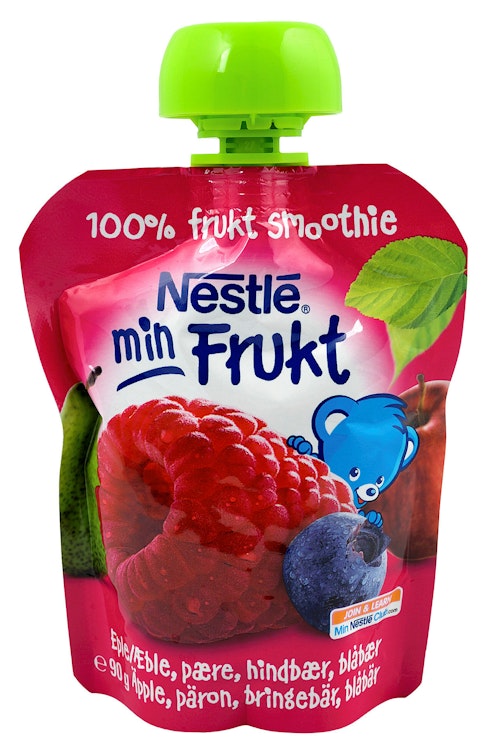 Bilde: © Nestlé / Kolonial.no Nestlé Min Frukt Eple&Bringebær Smoothie 90 g