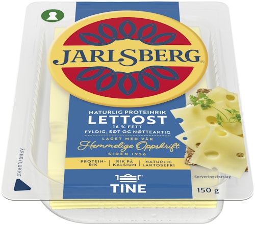 Tine Jarlsberg Lettere 16% Skiver, 150 g
