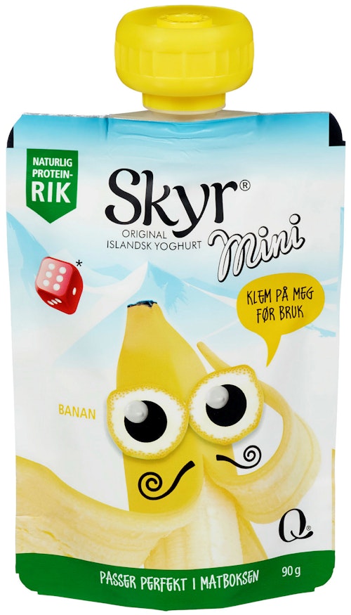 Bilde: © Q-meieriene / Kolonial.no Q-meieriene Skyr Mini Banan Pose, 90 g