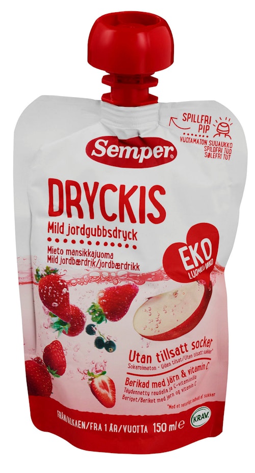Bilde: © Semper / Kolonial.no Semper Dryckis Mild Jordbærdrikk fra 1 år, 150 ml