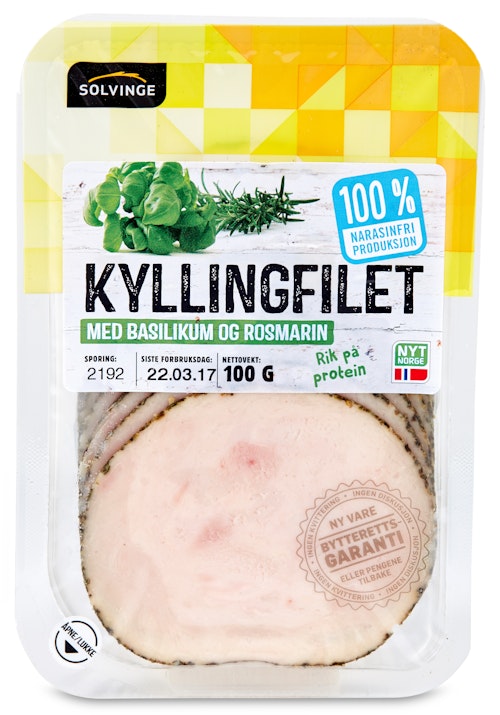 Bilde: © Solvinge / Oda Solvinge Kyllingfilet Basilikum 80 g