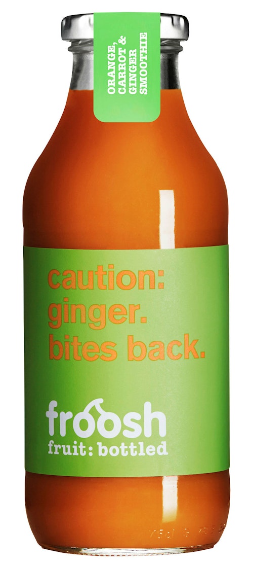 Bilde: © Froosh / Kolonial.no Froosh Smoothie Appelsin, Gulrot & Ingefær 750 ml