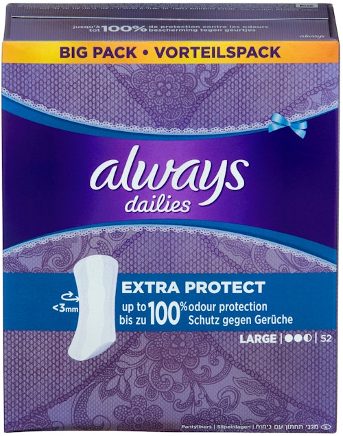 Bilde: © Always / Oda Always Always Truseinnlegg Large 52 stk