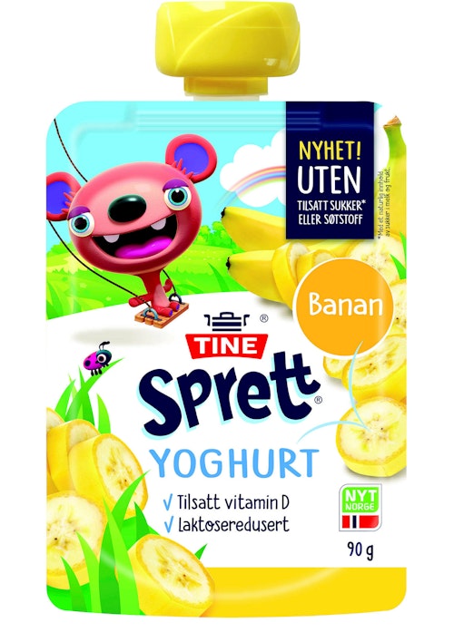 Bilde: © Tine / Kolonial.no Tine Sprett Yoghurt Banan UTEN 90 g