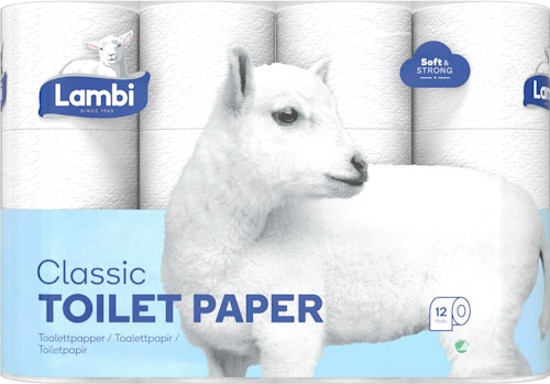 Bilde: © Lambi / Kolonial.no Lambi Toalettpapir Hvit Lambi 12 stk