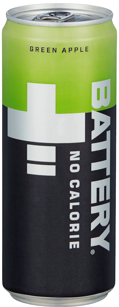 Bilde: © Battery / Kolonial.no Battery Battery Green Apple No Calories, 0,33 l