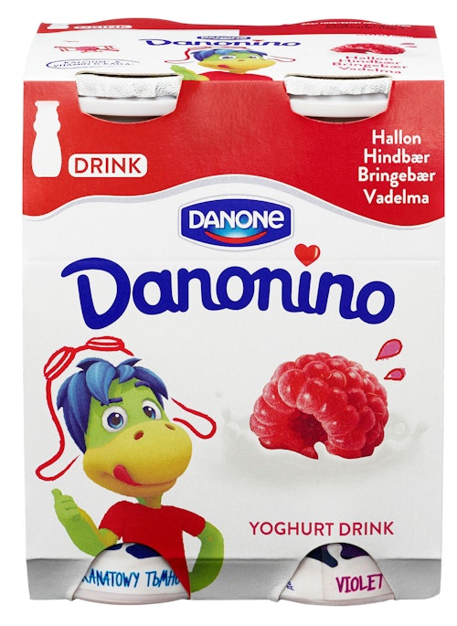 Bilde: © Danonino / Kolonial.no Danonino Drikkeyoghurt Bringebær 4x100g, 400 g
