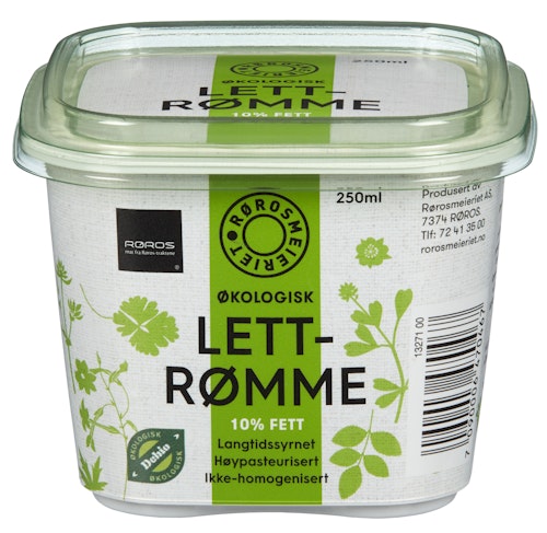 Bilde: © Rørosmeieriet / Oda Rørosmeieriet Økologisk Lettrømme 10 %, 250 g