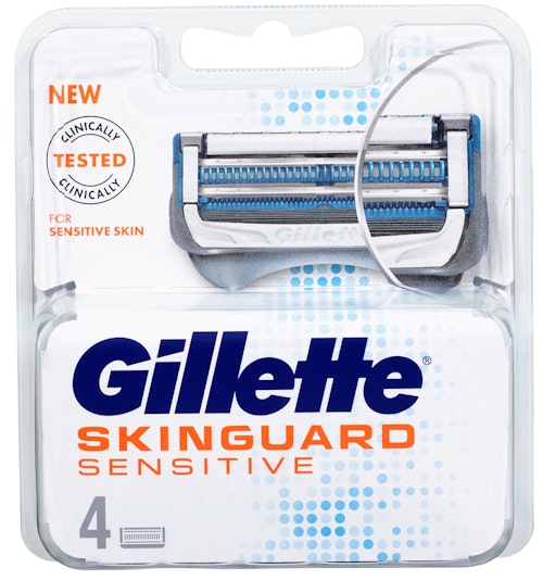 Bilde: © Gillette / Kolonial.no Gillette Barberblad Skinguard Sensitive 4 stk