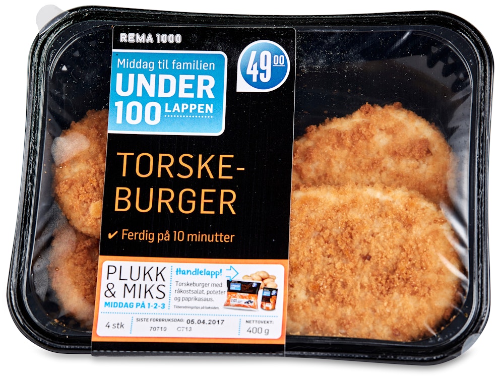 REMA 1000 Torskeburger 62%